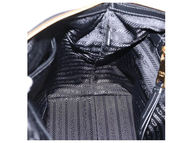 Borsa a Mano PRADA Nylon Pelle 2way Nero Oro Auth ki6822V D'oro - vista 23