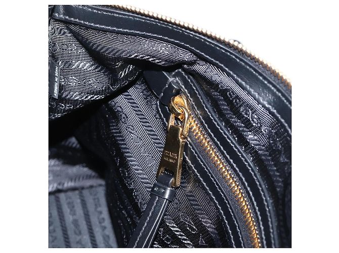 Borsa a Mano PRADA Nylon Pelle 2way Nero Oro Auth ki6822V D'oro - vista 24