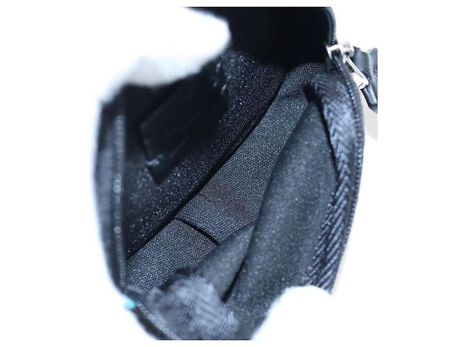 VALENTINO Schultertasche Pouch Canvas Black Silver Auth 203663M Schwarz Silber - Ansicht 11