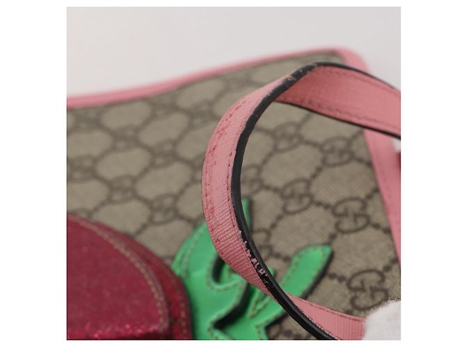 Borsa per bambini GUCCI GG Supreme PVC Beige 630589 Auth 204842A - vista 10