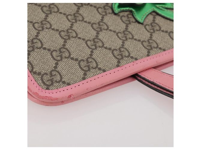Borsa per bambini GUCCI GG Supreme PVC Beige 630589 Auth 204842A - vista 14