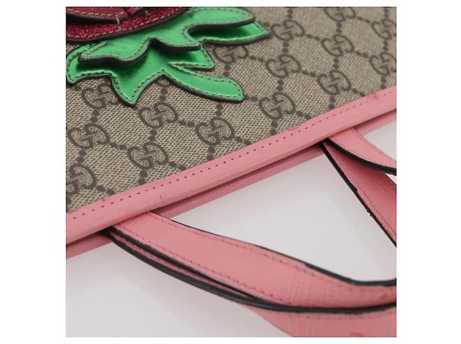 Borsa per bambini GUCCI GG Supreme PVC Beige 630589 Auth 204842A - vista 15