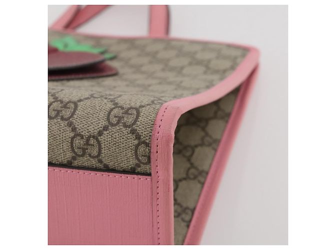 Borsa per bambini GUCCI GG Supreme PVC Beige 630589 Auth 204842A - vista 19