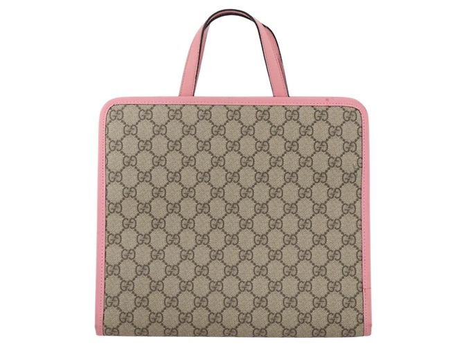 Borsa per bambini GUCCI GG Supreme PVC Beige 630589 Auth 204842A - vista 2