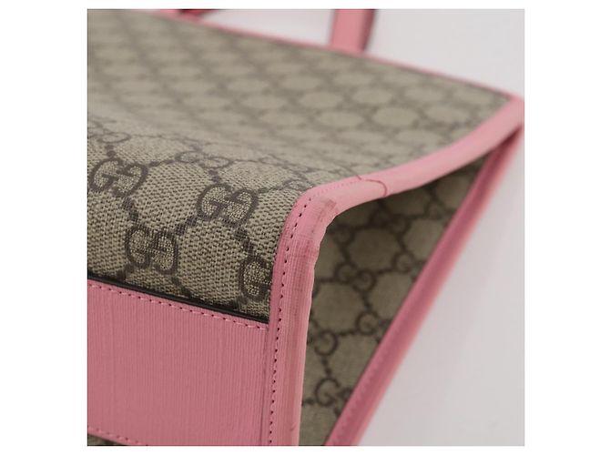 Borsa per bambini GUCCI GG Supreme PVC Beige 630589 Auth 204842A - vista 21