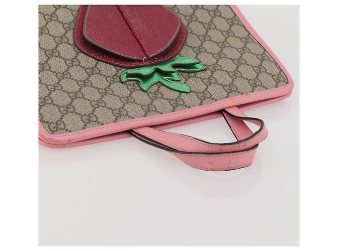 Borsa per bambini GUCCI GG Supreme PVC Beige 630589 Auth 204842A - vista 8