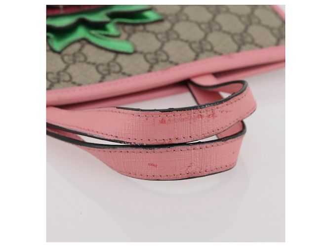 Borsa per bambini GUCCI GG Supreme PVC Beige 630589 Auth 204842A - vista 9
