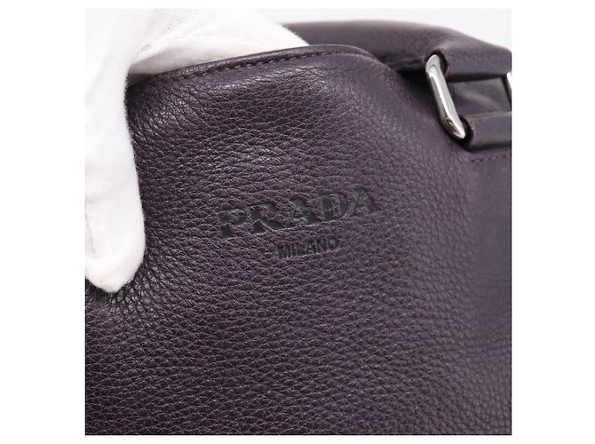 PRADA Handtasche Vittero Dino Leather Purple Silver Auth 203600 Silber Lila - Ansicht 17