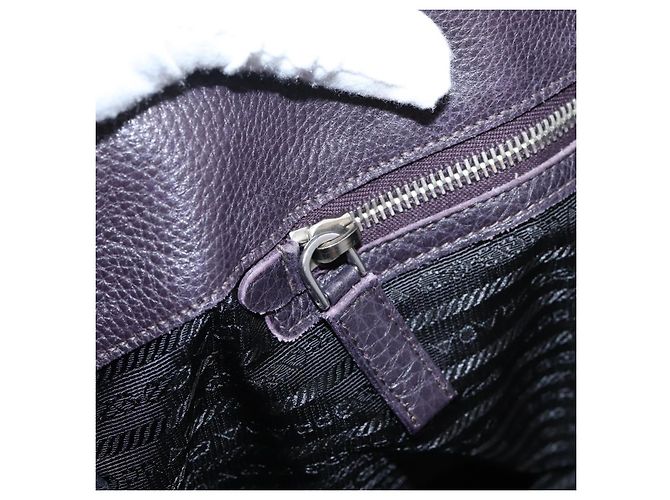PRADA Handtasche Vittero Dino Leather Purple Silver Auth 203600 Silber Lila - Ansicht 20
