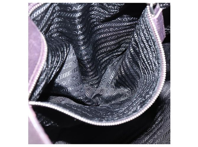 PRADA Handtasche Vittero Dino Leather Purple Silver Auth 203600 Silber Lila - Ansicht 21