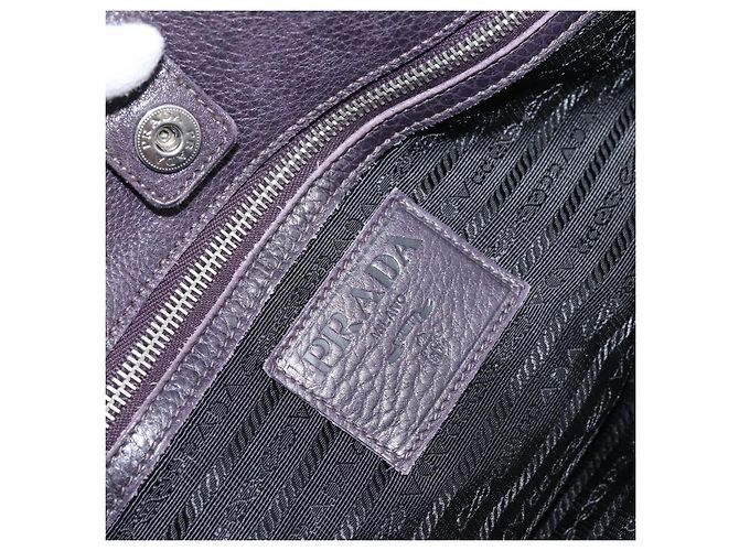 PRADA Handtasche Vittero Dino Leather Purple Silver Auth 203600 Silber Lila - Ansicht 22