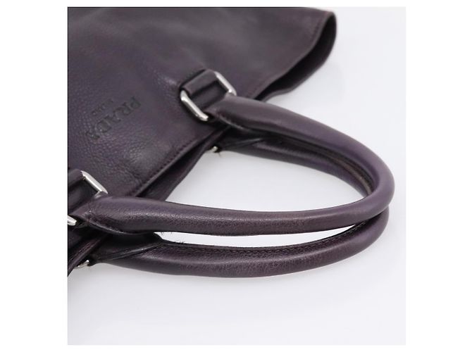 PRADA Handtasche Vittero Dino Leather Purple Silver Auth 203600 Silber Lila - Ansicht 7