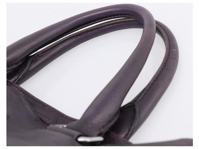 PRADA Handtasche Vittero Dino Leather Purple Silver Auth 203600 Silber Lila - Ansicht 8
