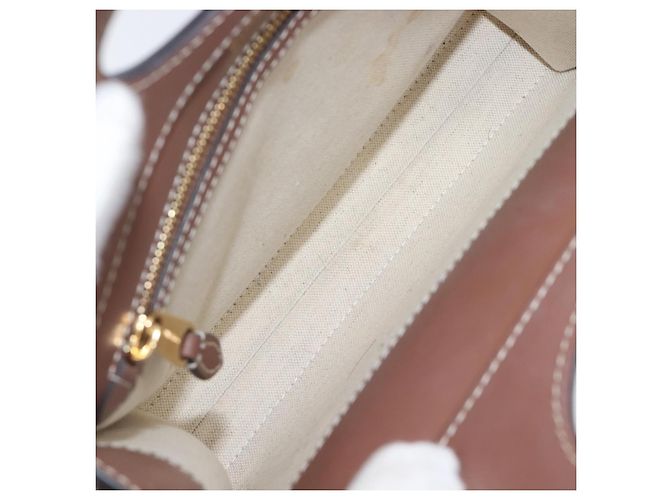Borsa a mano BURBERRY Canvas 2way Beige Gold Auth 204656V D'oro - vista 11