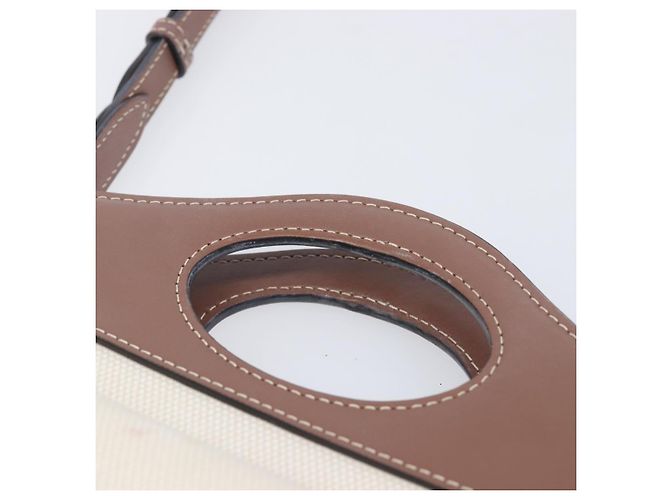 Borsa a mano BURBERRY Canvas 2way Beige Gold Auth 204656V D'oro - vista 14