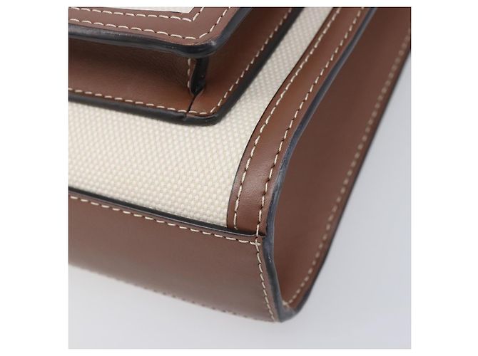 Borsa a mano BURBERRY Canvas 2way Beige Gold Auth 204656V D'oro - vista 17