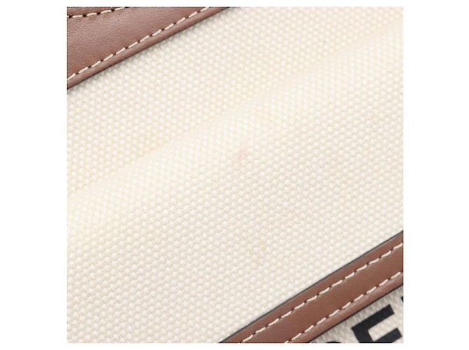 Borsa a mano BURBERRY Canvas 2way Beige Gold Auth 204656V D'oro - vista 21