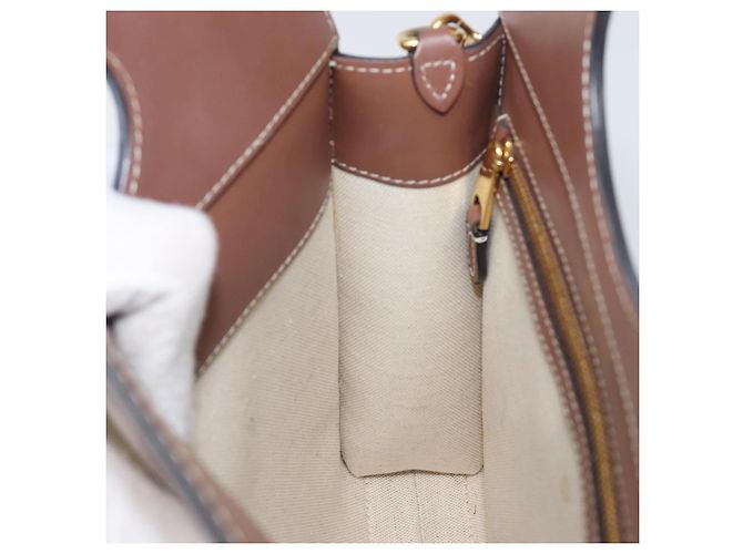 Borsa a mano BURBERRY Canvas 2way Beige Gold Auth 204656V D'oro - vista 25