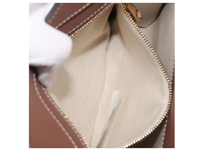 Borsa a mano BURBERRY Canvas 2way Beige Gold Auth 204656V D'oro - vista 27