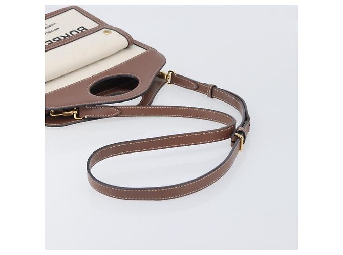 Borsa a mano BURBERRY Canvas 2way Beige Gold Auth 204656V D'oro - vista 8