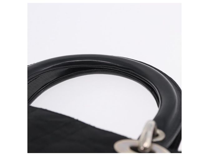 Borsa Christian Dior Lady Dior Canage Nylon Black Silver Auth 201347 Nero Argento - vista 14
