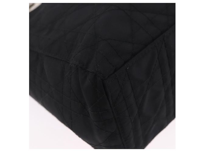 Borsa Christian Dior Lady Dior Canage Nylon Black Silver Auth 201347 Nero Argento - vista 17