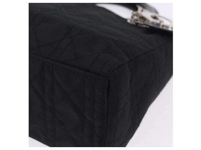 Borsa Christian Dior Lady Dior Canage Nylon Black Silver Auth 201347 Nero Argento - vista 18