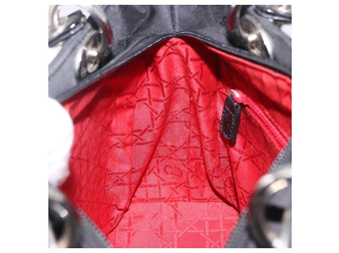 Borsa Christian Dior Lady Dior Canage Nylon Black Silver Auth 201347 Nero Argento - vista 24