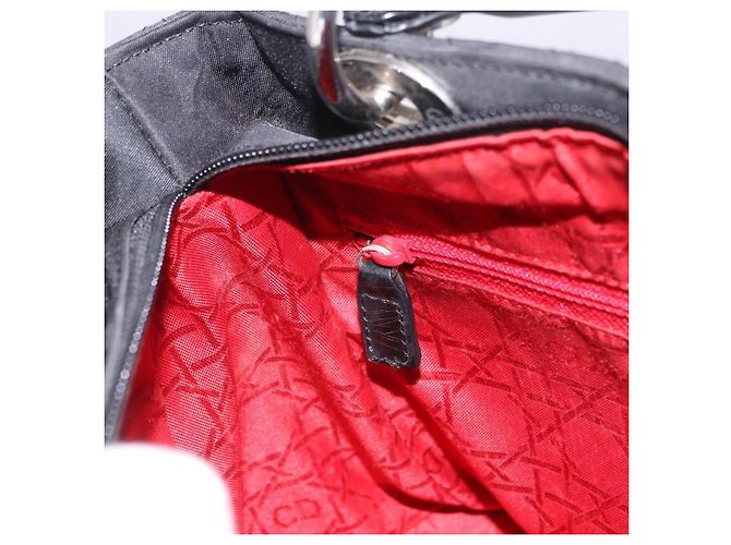 Borsa Christian Dior Lady Dior Canage Nylon Black Silver Auth 201347 Nero Argento - vista 25