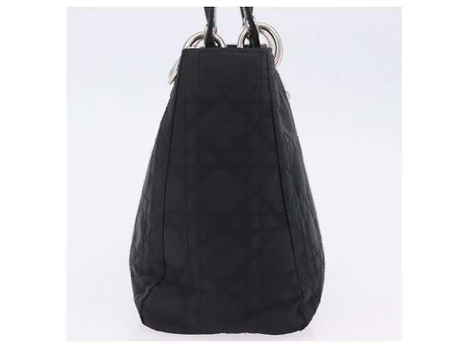 Borsa Christian Dior Lady Dior Canage Nylon Black Silver Auth 201347 Nero Argento - vista 5