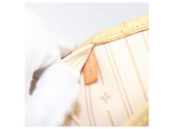Borsa Tote LOUIS VUITTON Damier Azur Neverfull MM N41605 LV Auth 202304 - vista 12