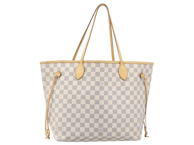 Borsa Tote LOUIS VUITTON Damier Azur Neverfull MM N41605 LV Auth 202304 - vista 13