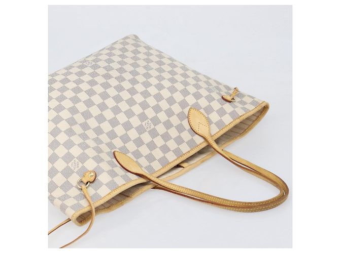 Borsa Tote LOUIS VUITTON Damier Azur Neverfull MM N41605 LV Auth 202304 - vista 6