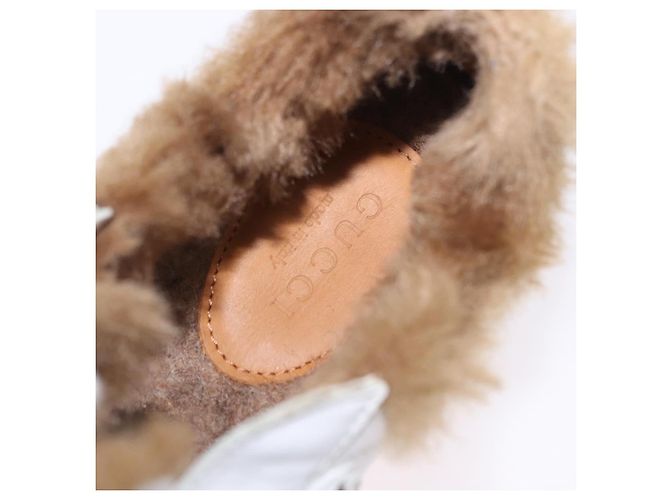 GUCCI Web Sherry Line Kinderschuhe aus Leder Weiß Auth ar14270 - Ansicht 16