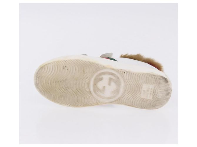 GUCCI Web Sherry Line Kinderschuhe aus Leder Weiß Auth ar14270 - Ansicht 26