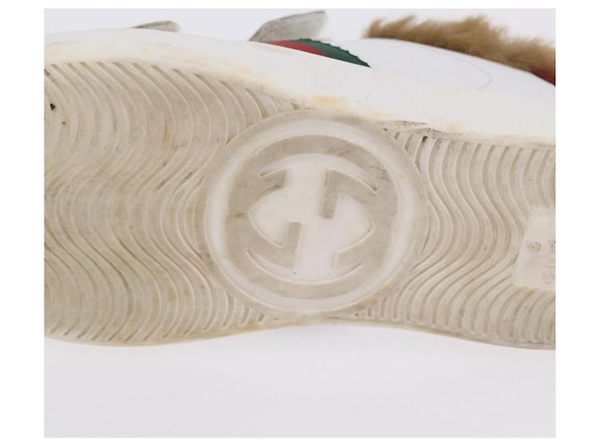GUCCI Web Sherry Line Kinderschuhe aus Leder Weiß Auth ar14270 - Ansicht 28