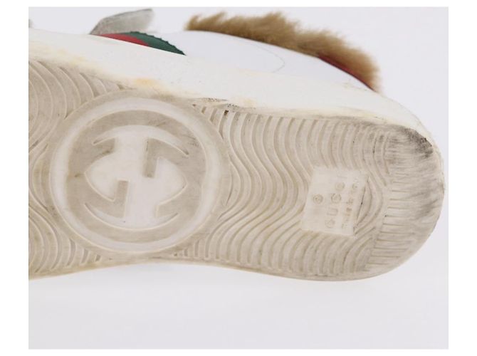 GUCCI Web Sherry Line Kinderschuhe aus Leder Weiß Auth ar14270 - Ansicht 29