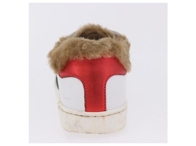 GUCCI Web Sherry Line Kinderschuhe aus Leder Weiß Auth ar14270 - Ansicht 31