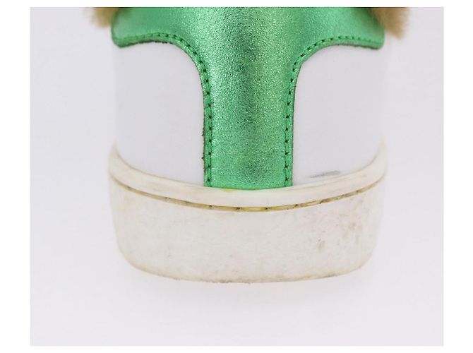 GUCCI Web Sherry Line Kinderschuhe aus Leder Weiß Auth ar14270 - Ansicht 9