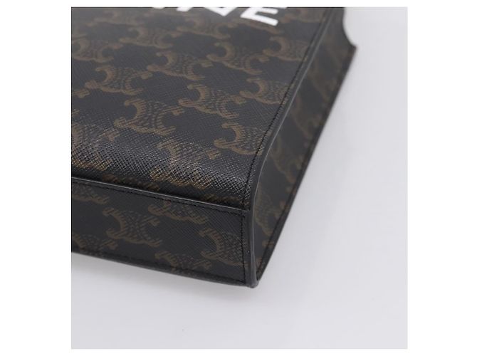 Céline Bolso de mano CELINE Triomphe Canvas Mini Vertical Cabas PVC 2way Negro Auth 204112M - vista 15