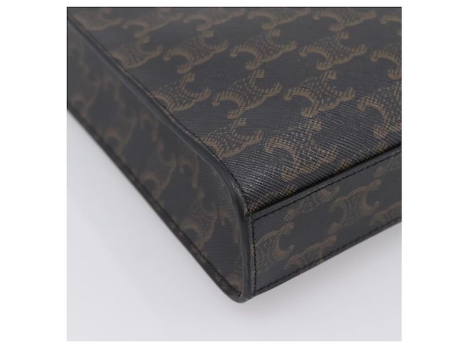 Céline Bolso de mano CELINE Triomphe Canvas Mini Vertical Cabas PVC 2way Negro Auth 204112M - vista 18