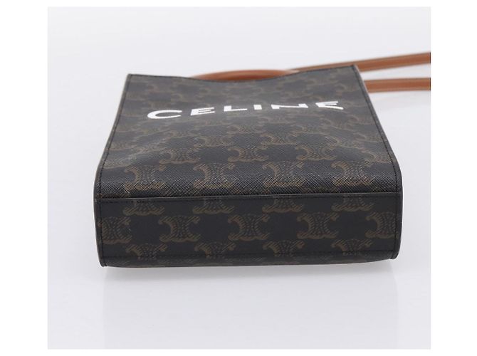 Céline Bolso de mano CELINE Triomphe Canvas Mini Vertical Cabas PVC 2way Negro Auth 204112M - vista 5