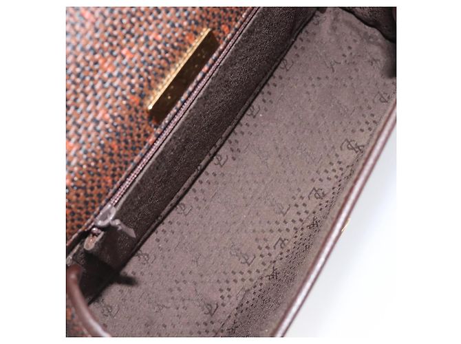 Autre Marque Borsa a mano SAINT LAURENT PVC Canvas 2way Brown Gold Auth BA15808A Marrone D'oro - vista 11