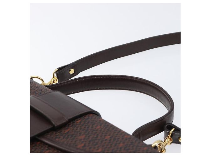 Autre Marque Borsa a mano SAINT LAURENT PVC Canvas 2way Brown Gold Auth BA15808A Marrone D'oro - vista 14