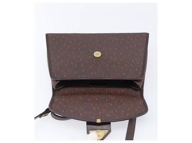 Autre Marque Borsa a mano SAINT LAURENT PVC Canvas 2way Brown Gold Auth BA15808A Marrone D'oro - vista 21