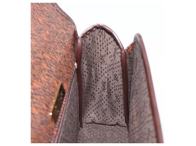Autre Marque Borsa a mano SAINT LAURENT PVC Canvas 2way Brown Gold Auth BA15808A Marrone D'oro - vista 23