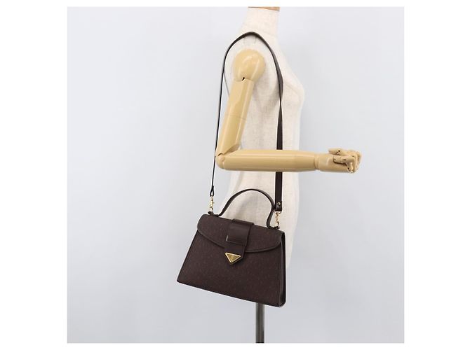 Autre Marque Borsa a mano SAINT LAURENT PVC Canvas 2way Brown Gold Auth BA15808A Marrone D'oro - vista 26
