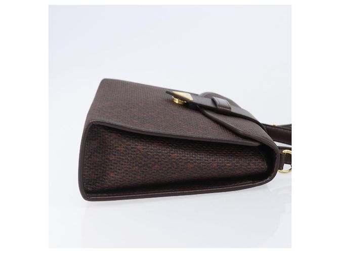 Autre Marque Borsa a mano SAINT LAURENT PVC Canvas 2way Brown Gold Auth BA15808A Marrone D'oro - vista 3