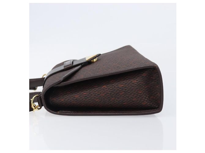 Autre Marque Borsa a mano SAINT LAURENT PVC Canvas 2way Brown Gold Auth BA15808A Marrone D'oro - vista 4