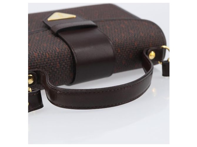 Autre Marque Borsa a mano SAINT LAURENT PVC Canvas 2way Brown Gold Auth BA15808A Marrone D'oro - vista 7